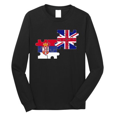 Serbia Uk Flag British Serbian Long Sleeve Shirt