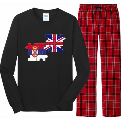 Serbia Uk Flag British Serbian Long Sleeve Pajama Set