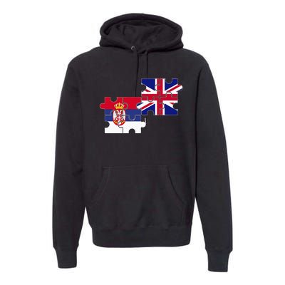 Serbia Uk Flag British Serbian Premium Hoodie