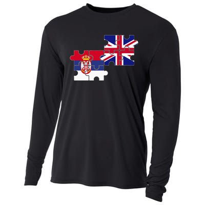 Serbia Uk Flag British Serbian Cooling Performance Long Sleeve Crew