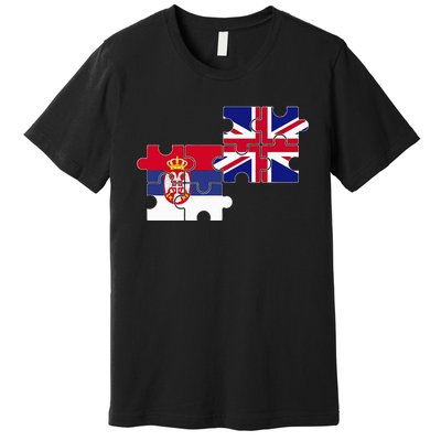 Serbia Uk Flag British Serbian Premium T-Shirt