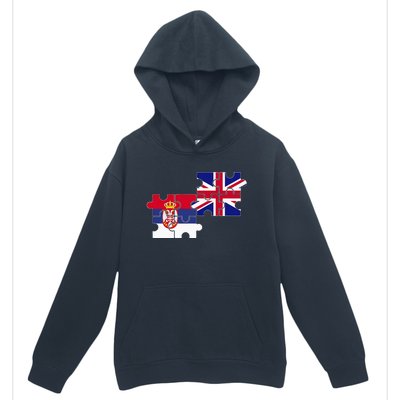 Serbia Uk Flag British Serbian Urban Pullover Hoodie