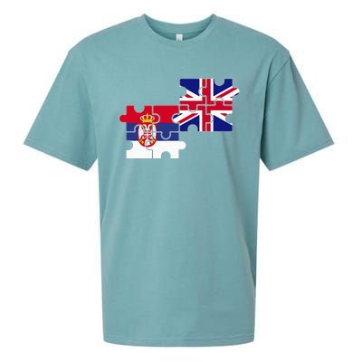 Serbia Uk Flag British Serbian Sueded Cloud Jersey T-Shirt