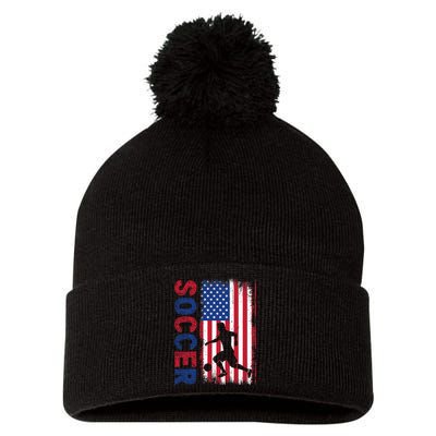 Soccer usa flag for soccer lover man woman  Pom Pom 12in Knit Beanie