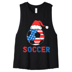 Soccer usa flag for soccer lover man woman Women's Racerback Cropped Tank