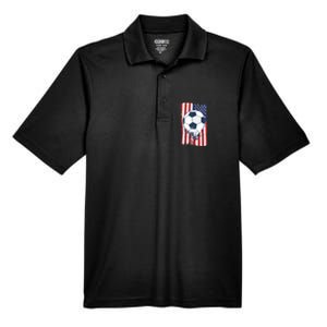 Soccer USA Flag , Soccer Ball Graphic Boys  Men's Origin Performance Pique Polo