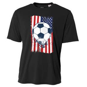 Soccer USA Flag , Soccer Ball Graphic Boys  Cooling Performance Crew T-Shirt