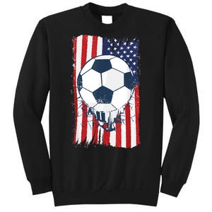 Soccer USA Flag , Soccer Ball Graphic Boys  Sweatshirt