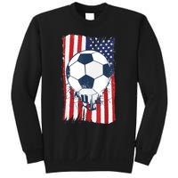 Soccer USA Flag , Soccer Ball Graphic Boys  Sweatshirt