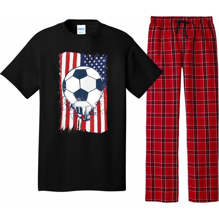 Soccer USA Flag , Soccer Ball Graphic Boys  Pajama Set