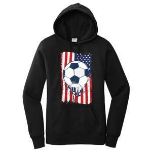 Soccer USA Flag , Soccer Ball Graphic Boys  Women's Pullover Hoodie