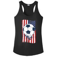 Soccer USA Flag , Soccer Ball Graphic Boys  Ladies PosiCharge Competitor Racerback Tank