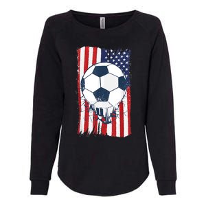 Soccer USA Flag , Soccer Ball Graphic Boys  Womens California Wash Sweatshirt