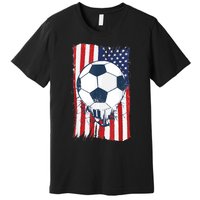 Soccer USA Flag , Soccer Ball Graphic Boys  Premium T-Shirt