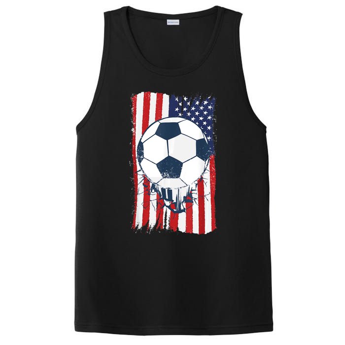 Soccer USA Flag , Soccer Ball Graphic Boys  PosiCharge Competitor Tank