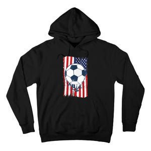 Soccer USA Flag , Soccer Ball Graphic Boys  Tall Hoodie