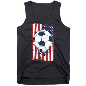 Soccer USA Flag , Soccer Ball Graphic Boys  Tank Top