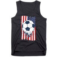 Soccer USA Flag , Soccer Ball Graphic Boys  Tank Top