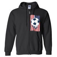 Soccer USA Flag , Soccer Ball Graphic Boys  Full Zip Hoodie