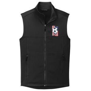 Soccer USA Flag , Soccer Ball Graphic Boys  Collective Smooth Fleece Vest