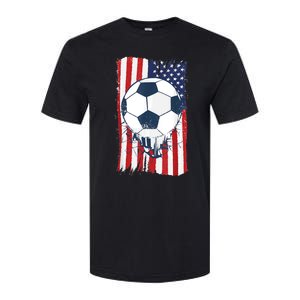 Soccer USA Flag , Soccer Ball Graphic Boys  Softstyle CVC T-Shirt