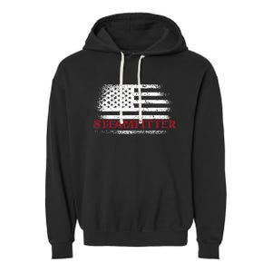 Steamfitter Usa Flag Patriotic For A Pipefitter Garment-Dyed Fleece Hoodie