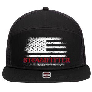 Steamfitter Usa Flag Patriotic For A Pipefitter 7 Panel Mesh Trucker Snapback Hat