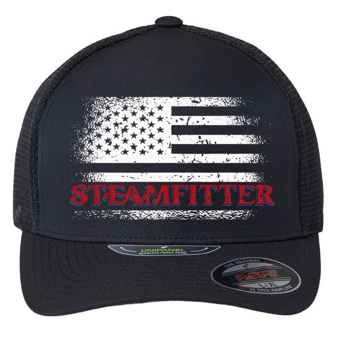 Steamfitter Usa Flag Patriotic For A Pipefitter Flexfit Unipanel Trucker Cap