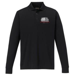 Steamfitter Usa Flag Patriotic For A Pipefitter Performance Long Sleeve Polo