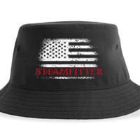 Steamfitter Usa Flag Patriotic For A Pipefitter Sustainable Bucket Hat