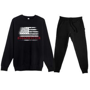 Steamfitter Usa Flag Patriotic For A Pipefitter Premium Crewneck Sweatsuit Set