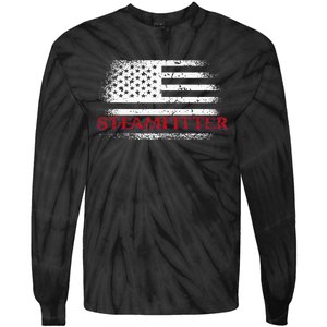 Steamfitter Usa Flag Patriotic For A Pipefitter Tie-Dye Long Sleeve Shirt