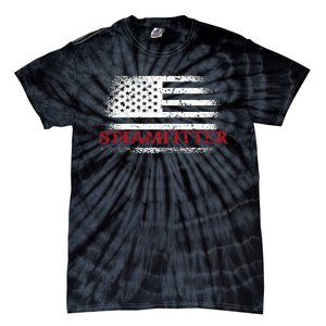 Steamfitter Usa Flag Patriotic For A Pipefitter Tie-Dye T-Shirt