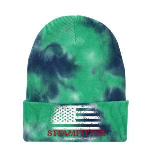 Steamfitter Usa Flag Patriotic For A Pipefitter Tie Dye 12in Knit Beanie