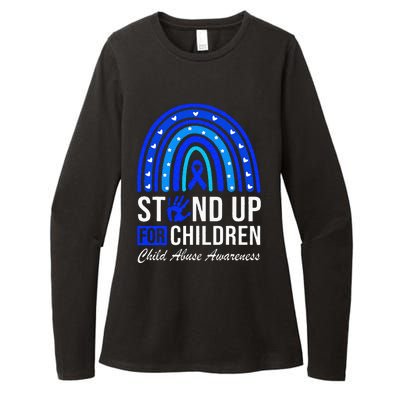 Stand Up For Children Stop Child Abuse Prevention Awareness Womens CVC Long Sleeve Shirt