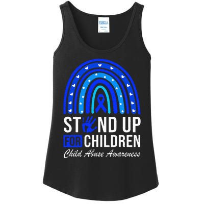 Stand Up For Children Stop Child Abuse Prevention Awareness Ladies Essential Tank