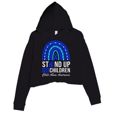 Stand Up For Children Stop Child Abuse Prevention Awareness Crop Fleece Hoodie