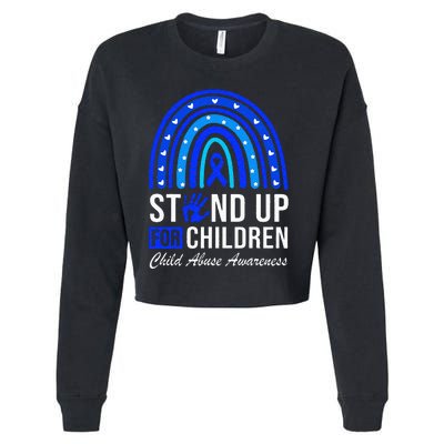 Stand Up For Children Stop Child Abuse Prevention Awareness Cropped Pullover Crew