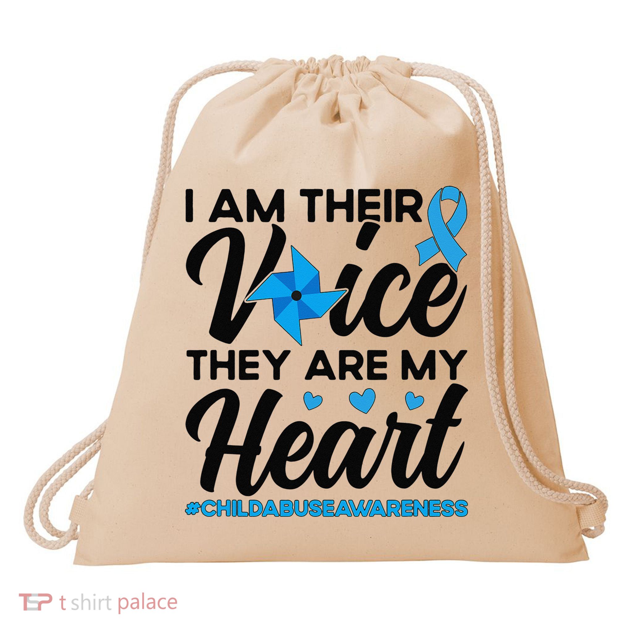Stand Up For Children Boho Rainbow Child Abuse Awareness Drawstring Bag