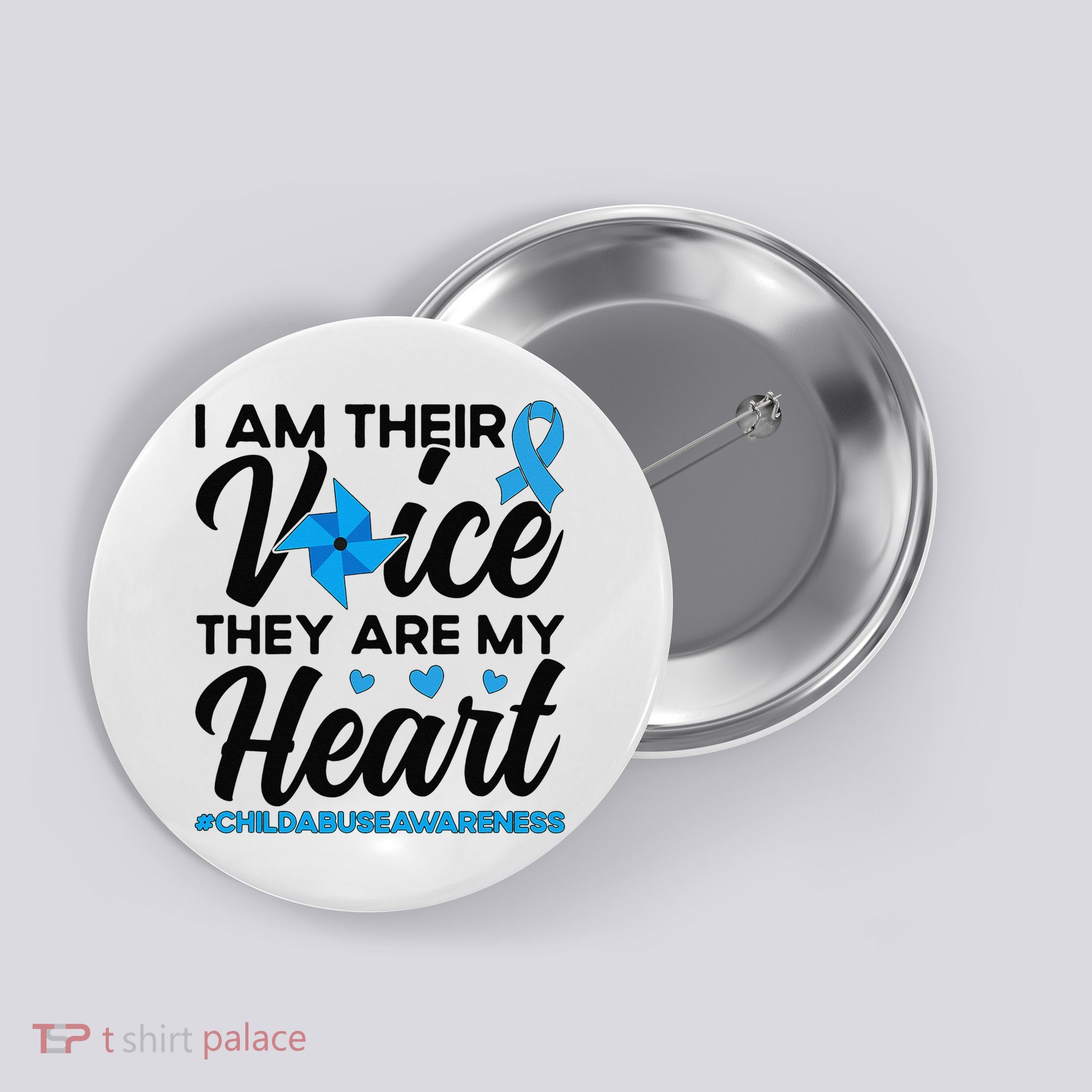 Stand Up For Children Boho Rainbow Child Abuse Awareness Button