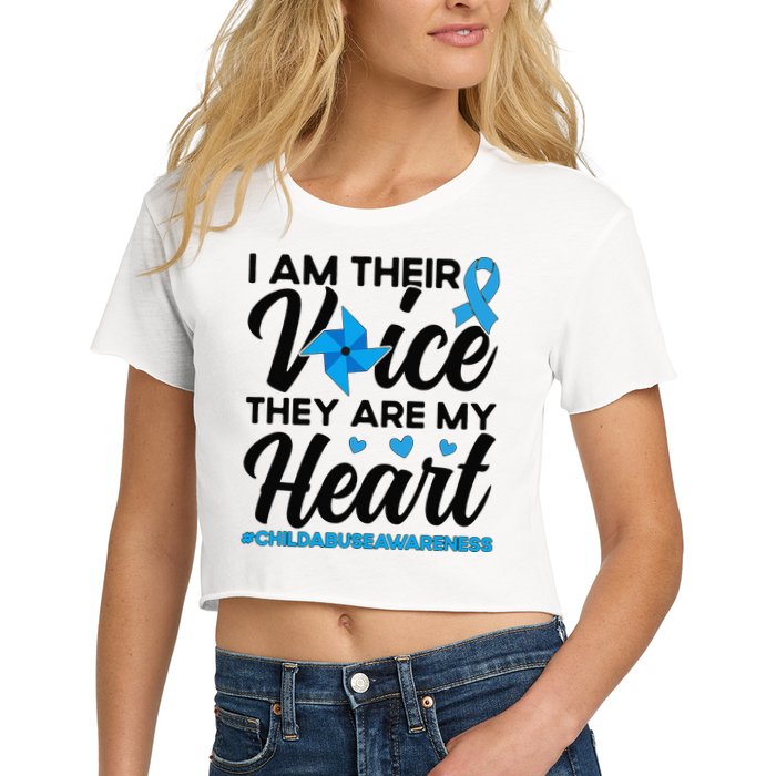 Stand Up For Children Boho Rainbow Child Abuse Awareness Women's Crop Top Tee