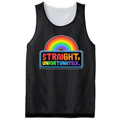 Straight Unfortunately Funny Lgbtq Mesh Reversible Basketball Jersey Tank