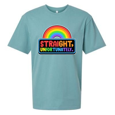 Straight Unfortunately Funny Lgbtq Sueded Cloud Jersey T-Shirt