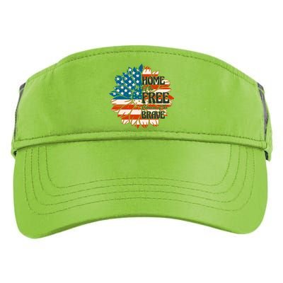 Sunflower USA Flag Home Of The Free Because Of The Brave Gift Adult Drive Performance Visor