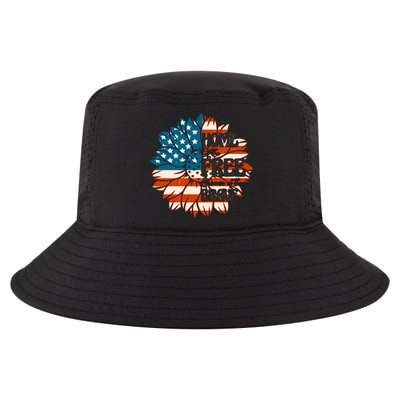 Sunflower USA Flag Home Of The Free Because Of The Brave Gift Cool Comfort Performance Bucket Hat