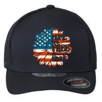 Sunflower USA Flag Home Of The Free Because Of The Brave Gift Flexfit Unipanel Trucker Cap