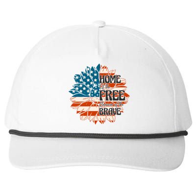 Sunflower USA Flag Home Of The Free Because Of The Brave Gift Snapback Five-Panel Rope Hat