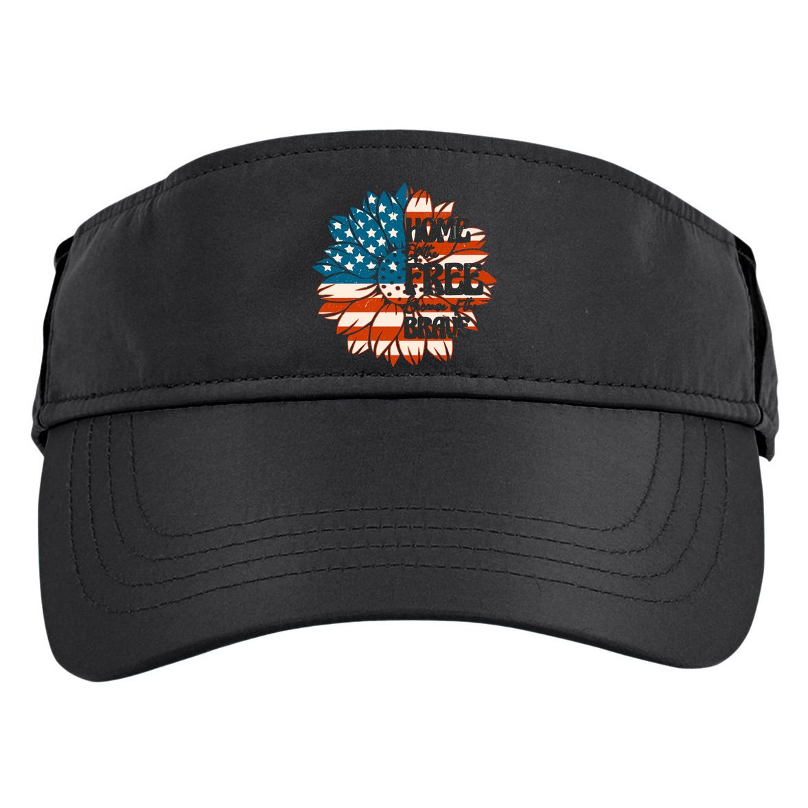 Sunflower USA Flag Home Of The Free Because Of The Brave Gift Adult Drive Performance Visor