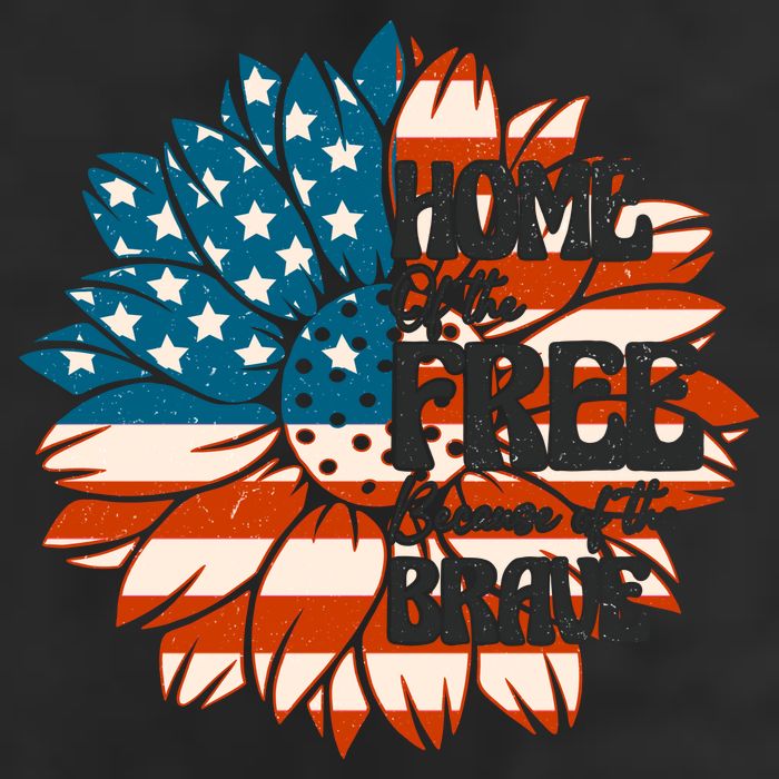 Sunflower USA Flag Home Of The Free Because Of The Brave Gift Adult Drive Performance Visor