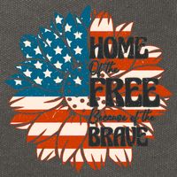 Sunflower USA Flag Home Of The Free Because Of The Brave Gift Cotton Canvas Backpack